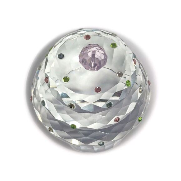 Simon Design Crystal Cupcake Paperweight Rhinestone Sprinkles 3.5" - Picture 2 of 4